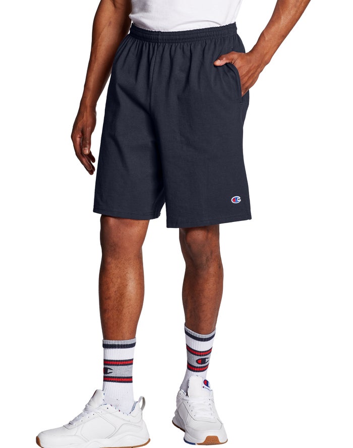 Champion Mens Shorts NZ - Classic Cotton Jersey Navy ( 2456-WOKXM )